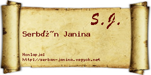 Serbán Janina névjegykártya